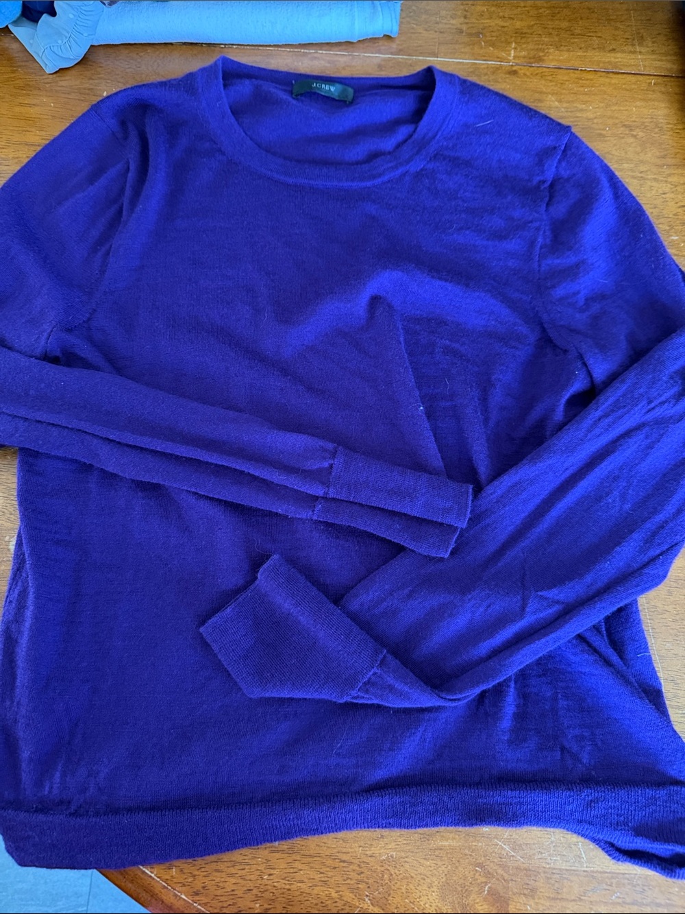 J. Crew Deep Purple Crewneck Sweater
